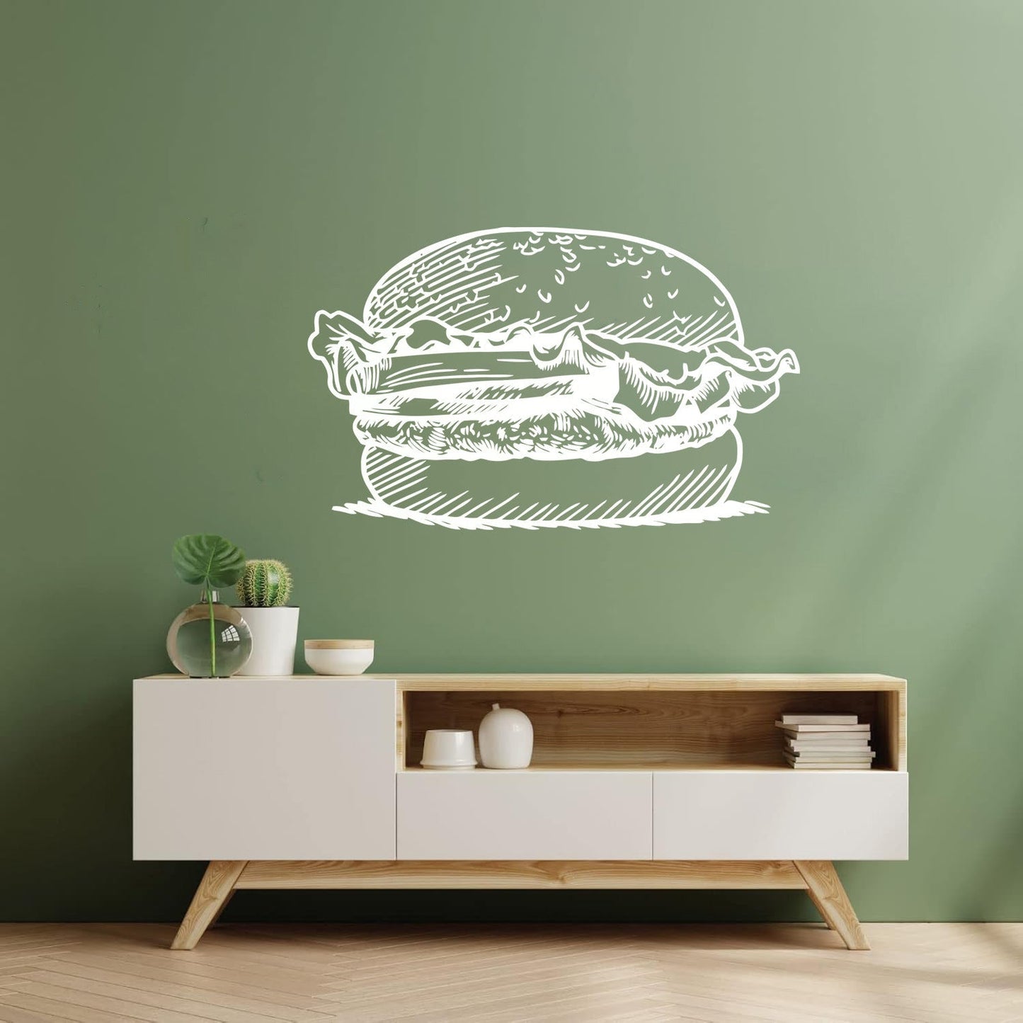 Wall Decals Paster Paper Kitchen Burger Fast Food Cafe Restaurant Can Modify And Add Information