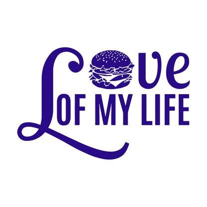 Vinyl Wall Stickers Phrase Love Burger Fast Food Cafe Restaurant Art Decoration