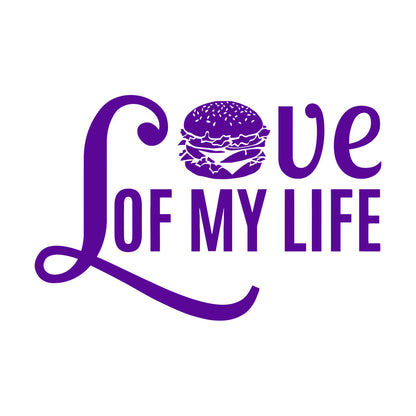 Vinyl Wall Stickers Phrase Love Burger Fast Food Cafe Restaurant Art Decoration