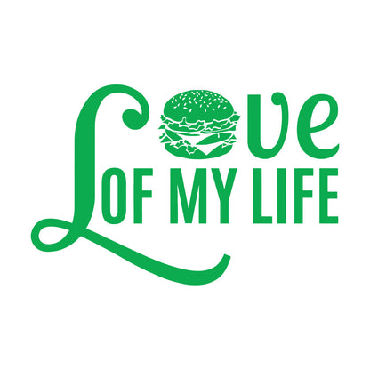 Vinyl Wall Stickers Phrase Love Burger Fast Food Cafe Restaurant Art Decoration