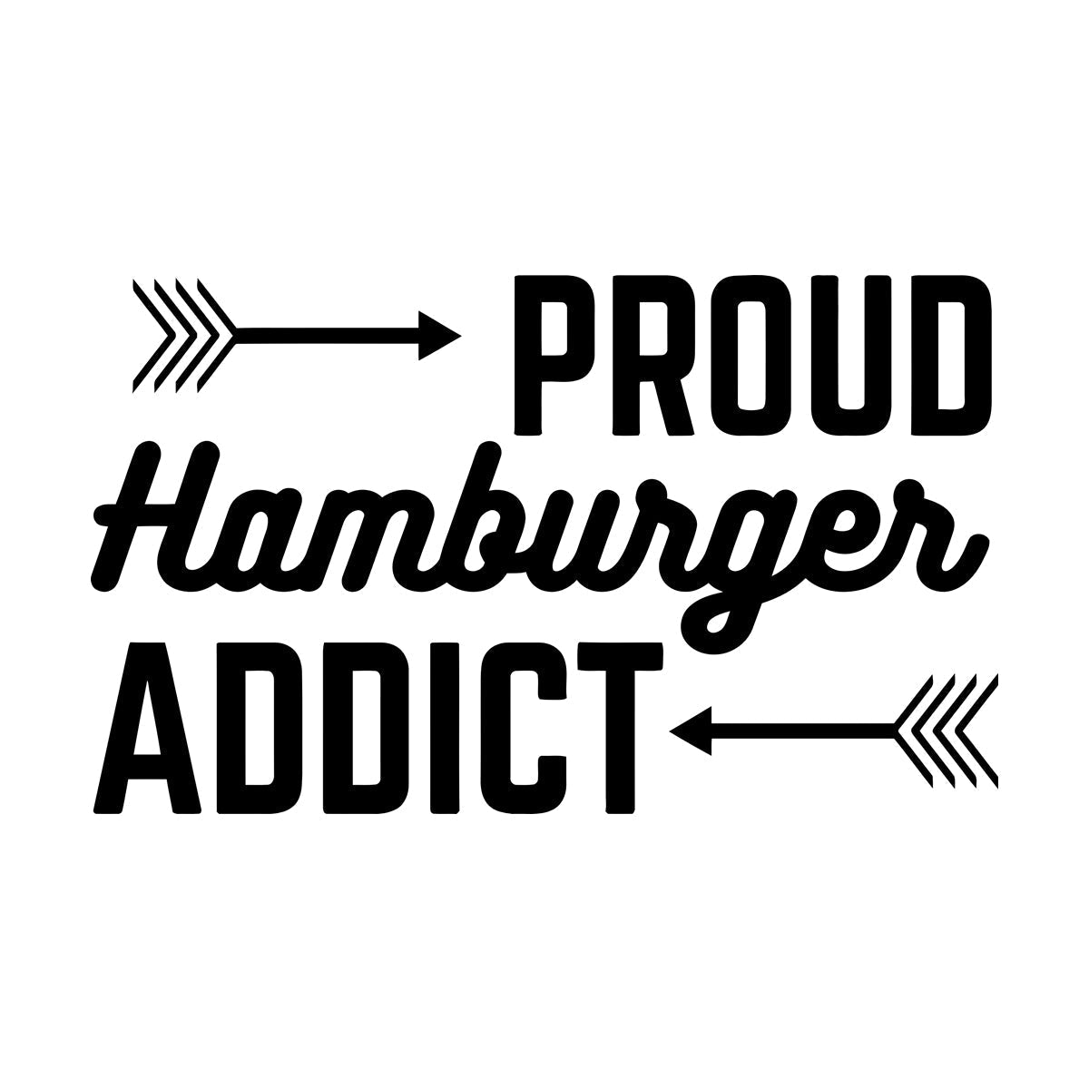 Wall Decals Proud Hamburger Addict Cafe Lettering Fast Food Wall Beautification