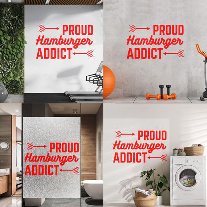 Wall Decals Proud Hamburger Addict Cafe Lettering Fast Food Wall Beautification