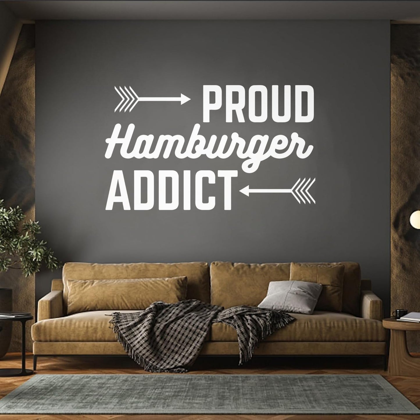 Wall Decals Proud Hamburger Addict Cafe Lettering Fast Food Wall Beautification