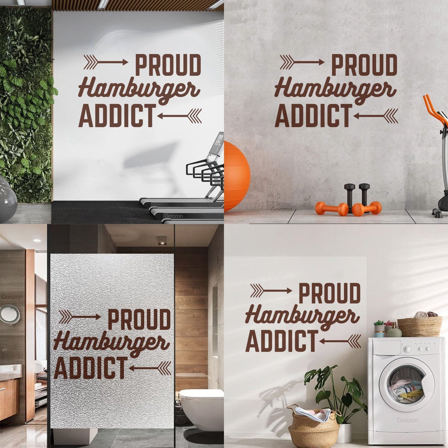 Wall Decals Proud Hamburger Addict Cafe Lettering Fast Food Wall Beautification