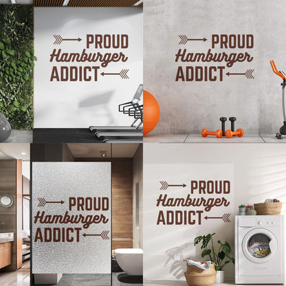 Wall Decals Proud Hamburger Addict Cafe Lettering Fast Food Wall Beautification