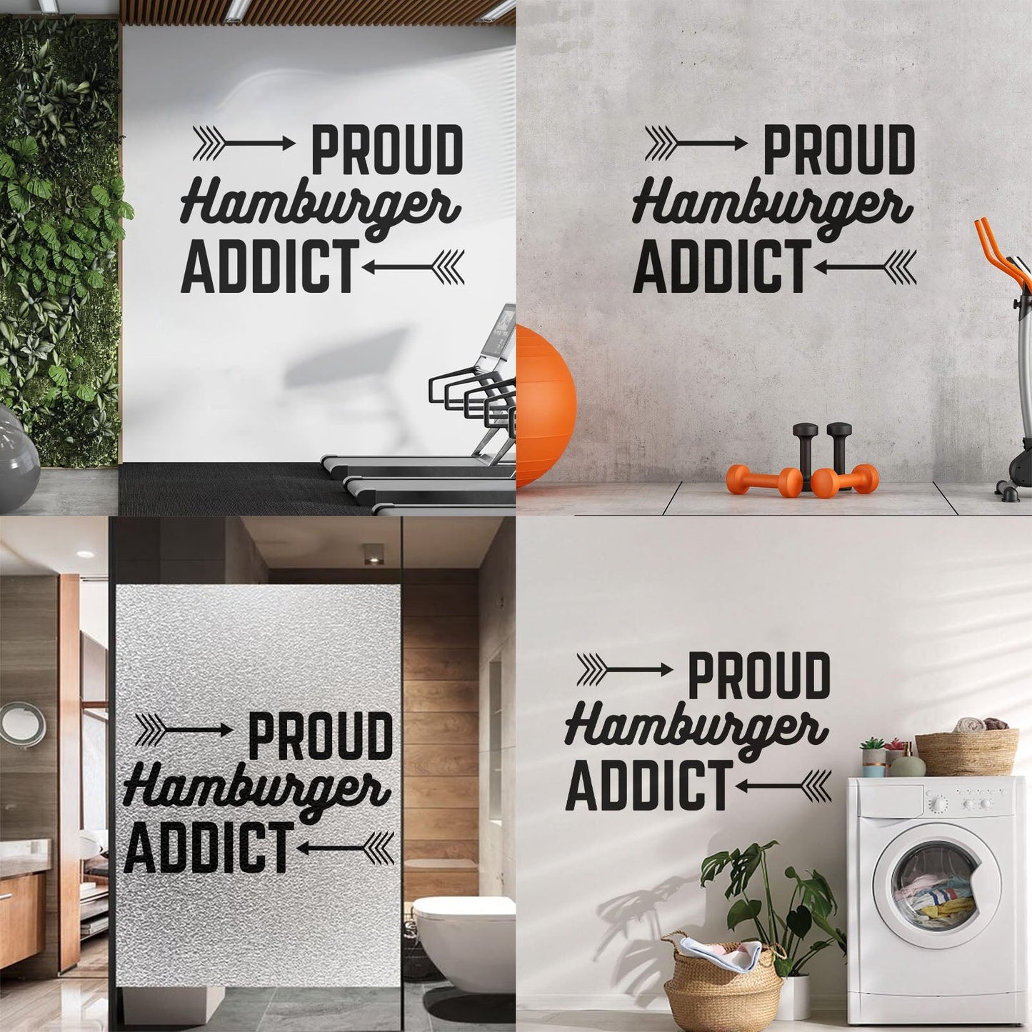 Wall Decals Proud Hamburger Addict Cafe Lettering Fast Food Wall Beautification
