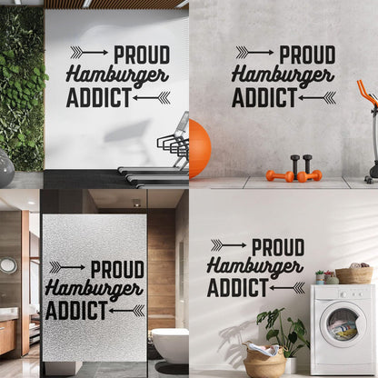 Wall Decals Proud Hamburger Addict Cafe Lettering Fast Food Wall Beautification