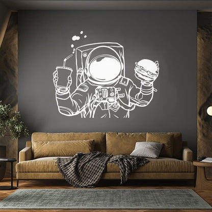 Vinyl Wall Decals Spaceman Cosmonaut Space Burger Drink Fast Food Car Body Decoration