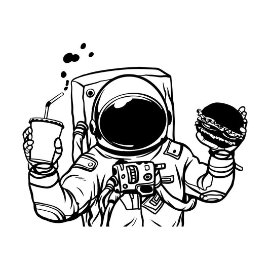 Vinyl Wall Decals Spaceman Cosmonaut Space Burger Drink Fast Food Car Body Decoration
