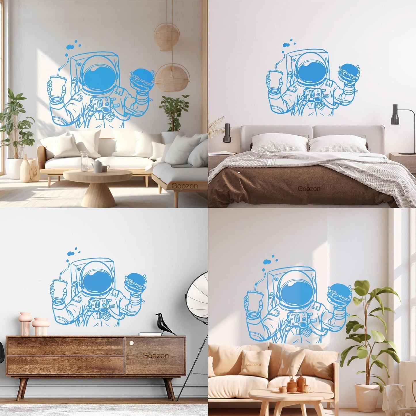 Vinyl Wall Decals Spaceman Cosmonaut Space Burger Drink Fast Food Car Body Decoration