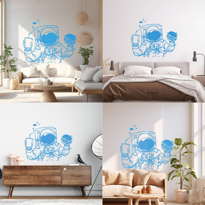 Vinyl Wall Decals Spaceman Cosmonaut Space Burger Drink Fast Food Car Body Decoration
