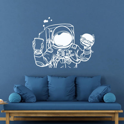 Vinyl Wall Decals Spaceman Cosmonaut Space Burger Drink Fast Food Car Body Decoration