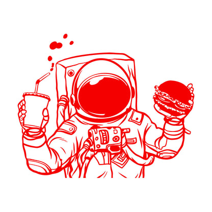 Vinyl Wall Decals Spaceman Cosmonaut Space Burger Drink Fast Food Car Body Decoration