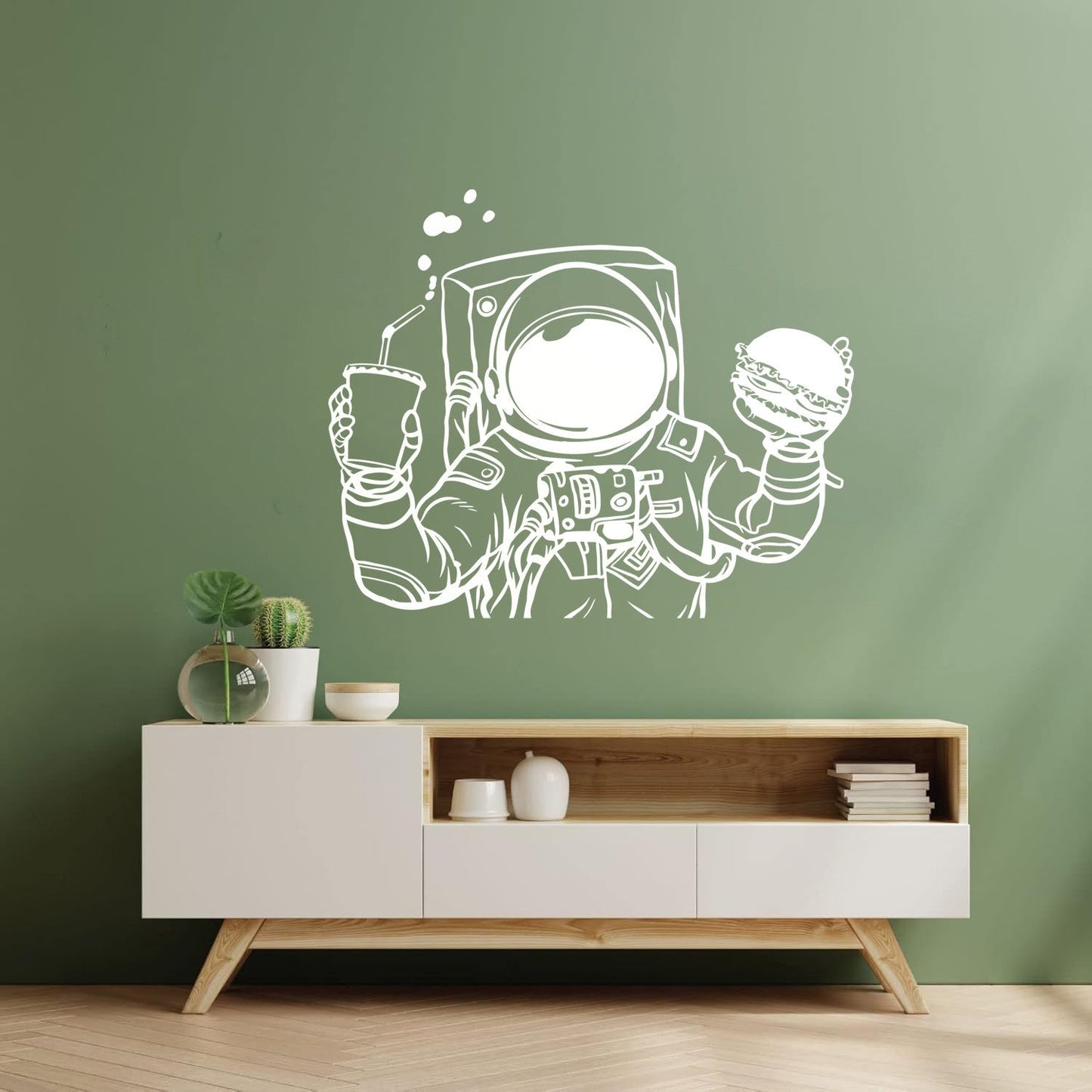 Vinyl Wall Decals Spaceman Cosmonaut Space Burger Drink Fast Food Car Body Decoration