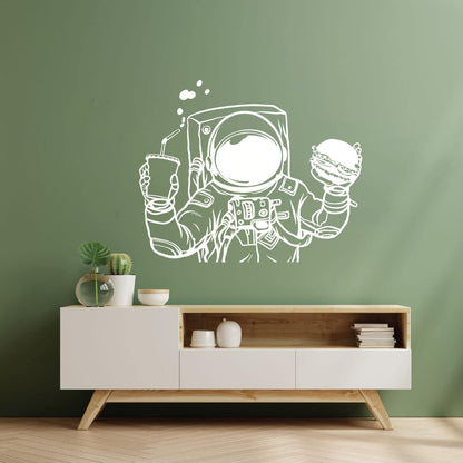 Vinyl Wall Decals Spaceman Cosmonaut Space Burger Drink Fast Food Car Body Decoration
