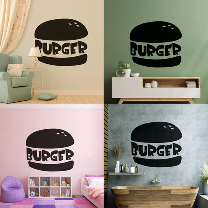 Tasty Burger Fast Food Cafe Restaurant Engraving Decals Window Decals