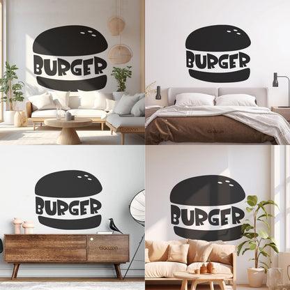 Tasty Burger Fast Food Cafe Restaurant Engraving Decals Window Decals