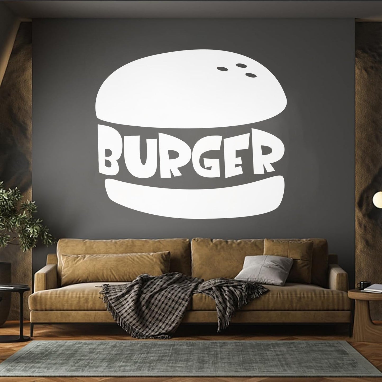 Tasty Burger Fast Food Cafe Restaurant Engraving Decals Window Decals
