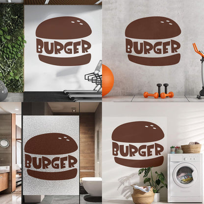 Tasty Burger Fast Food Cafe Restaurant Engraving Decals Window Decals