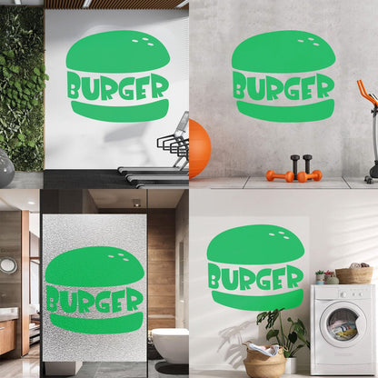 Tasty Burger Fast Food Cafe Restaurant Engraving Decals Window Decals
