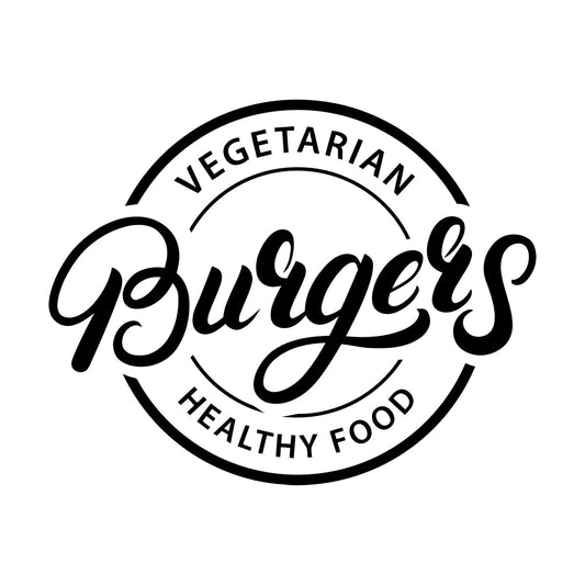 Mural And Wall Vinyl Decal Vegetarian Burgers Logo Lettering Healthy Food Glass Stickers
