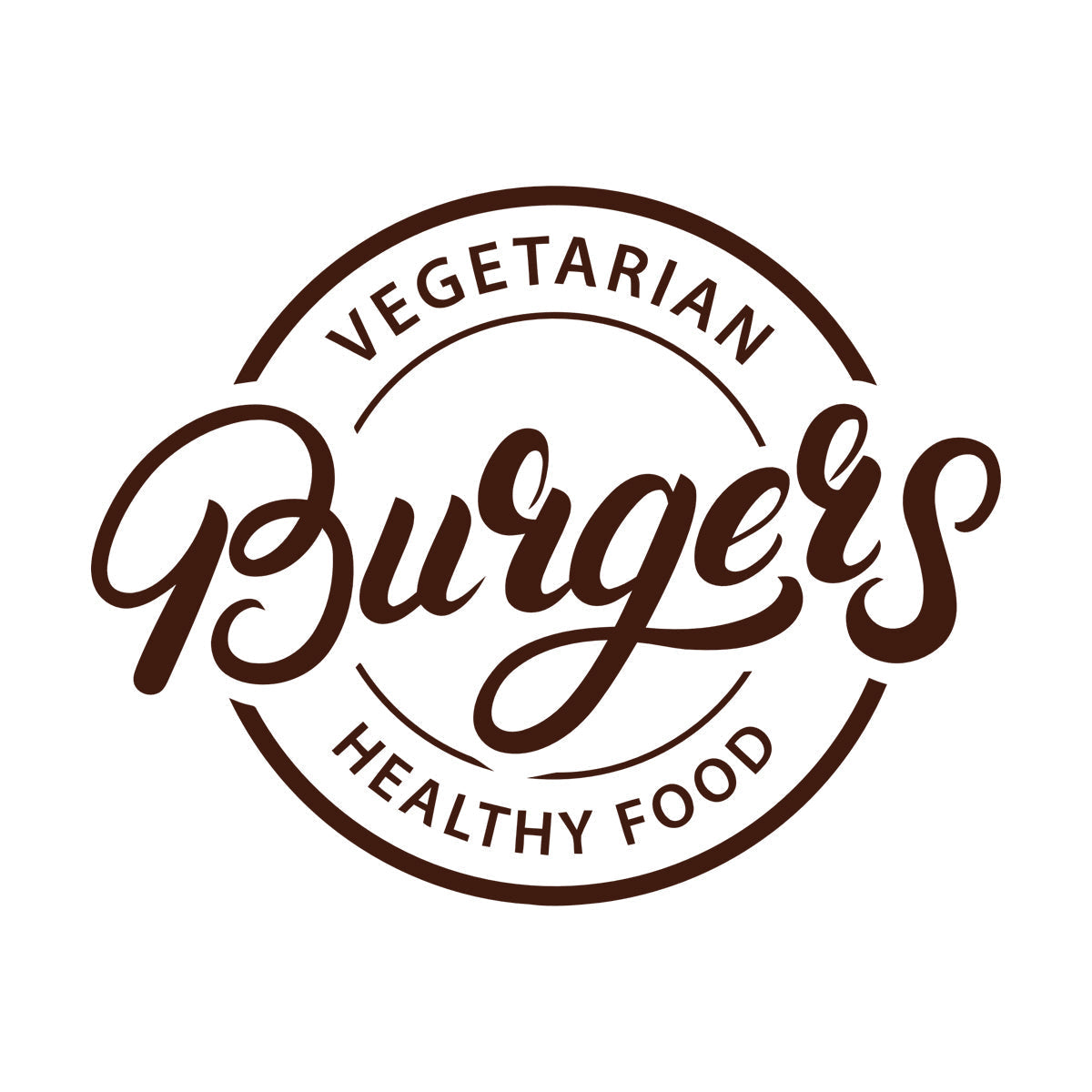 Mural And Wall Vinyl Decal Vegetarian Burgers Logo Lettering Healthy Food Glass Stickers