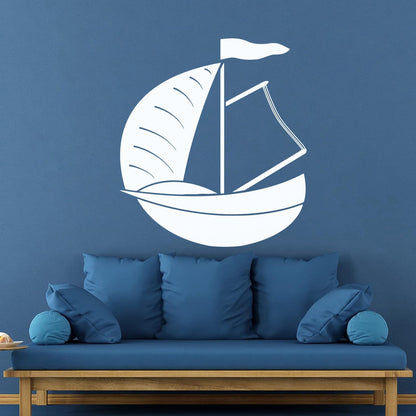 Wall Vinyl Sticker Decor Dinghy Sailing Boat Yacht Water Sports Tattoo Culture