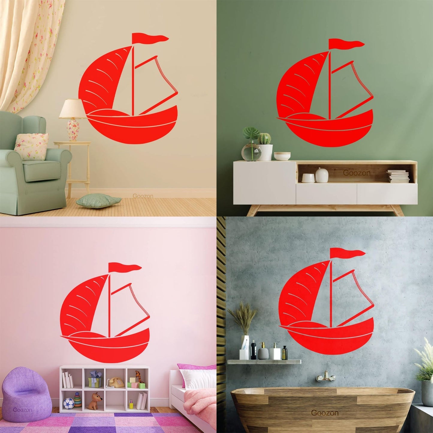 Wall Vinyl Sticker Decor Dinghy Sailing Boat Yacht Water Sports Tattoo Culture