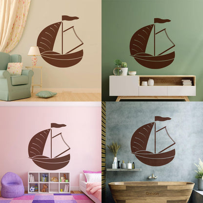 Wall Vinyl Sticker Decor Dinghy Sailing Boat Yacht Water Sports Tattoo Culture
