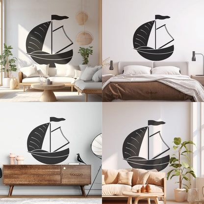 Wall Vinyl Sticker Decor Dinghy Sailing Boat Yacht Water Sports Tattoo Culture