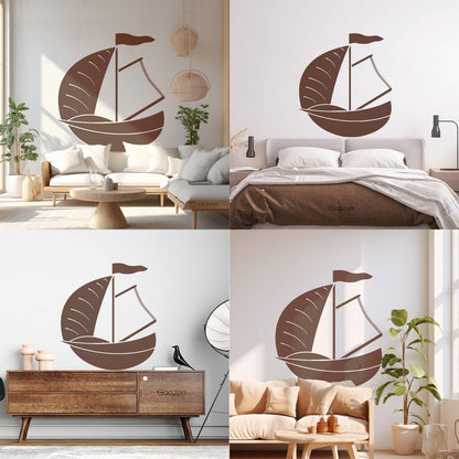 Wall Vinyl Sticker Decor Dinghy Sailing Boat Yacht Water Sports Tattoo Culture