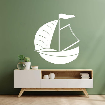 Wall Vinyl Sticker Decor Dinghy Sailing Boat Yacht Water Sports Tattoo Culture