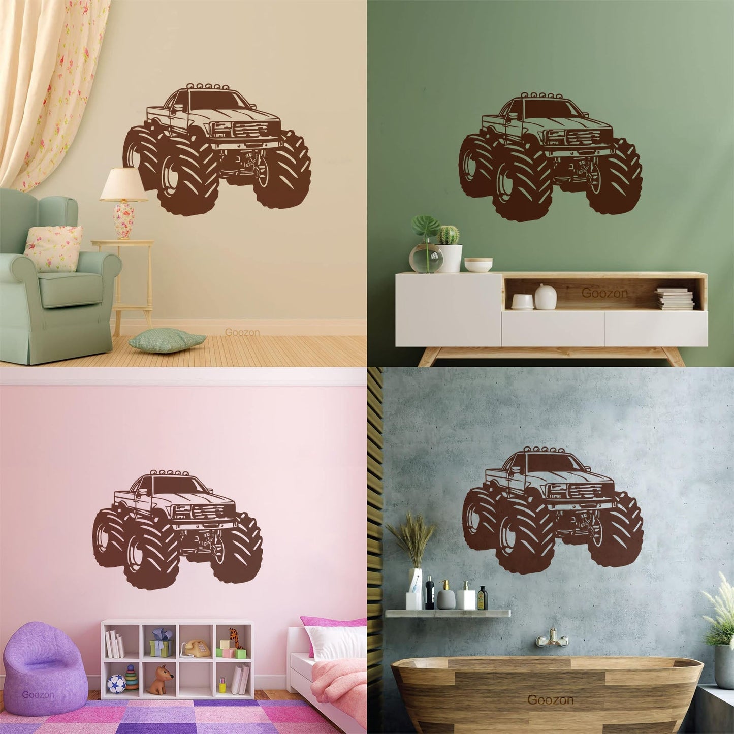 Monster Truck Car Son Garage Wall Decals Pvc Art Mural Painting