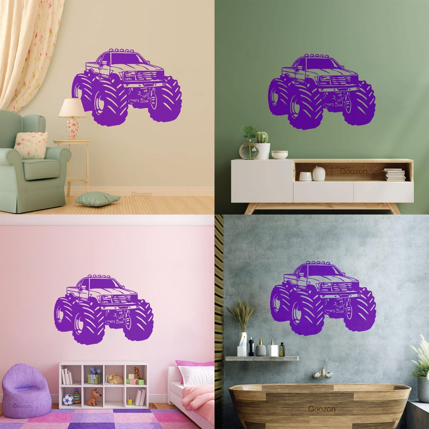 Monster Truck Car Son Garage Wall Decals Pvc Art Mural Painting