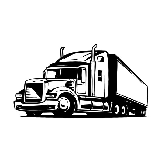 Wall Vinyl Sticker Decor American Semi Trailer Truck Auto Garage Art Decoration