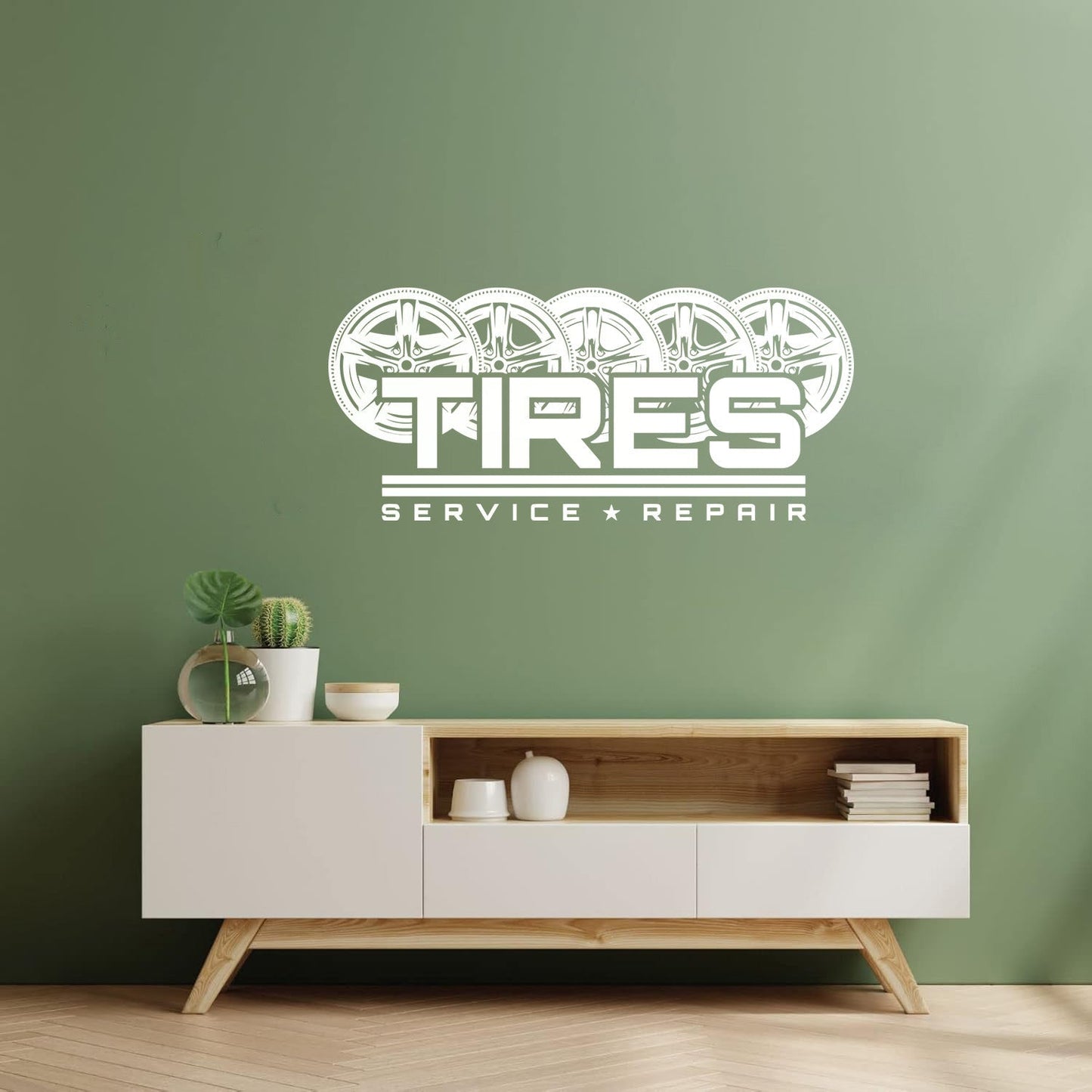 Mural And Wall Vinyl Decal Auto Racing Tires Wheel Service Repair Garage Multiple Size Options