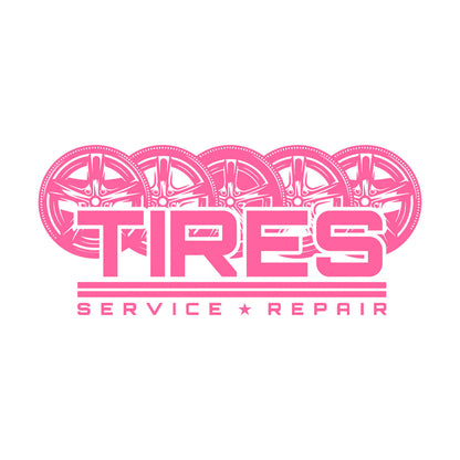 Mural And Wall Vinyl Decal Auto Racing Tires Wheel Service Repair Garage Multiple Size Options