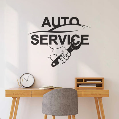 Wall Stickers Auto Service Wrench Repair Garage Can Modify And Add Information