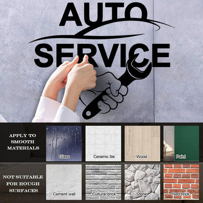 Wall Stickers Auto Service Wrench Repair Garage Can Modify And Add Information