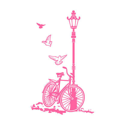 Engraving Stickers Bicycle Street Lamp Natural Two Pigeons Car Body Decoration