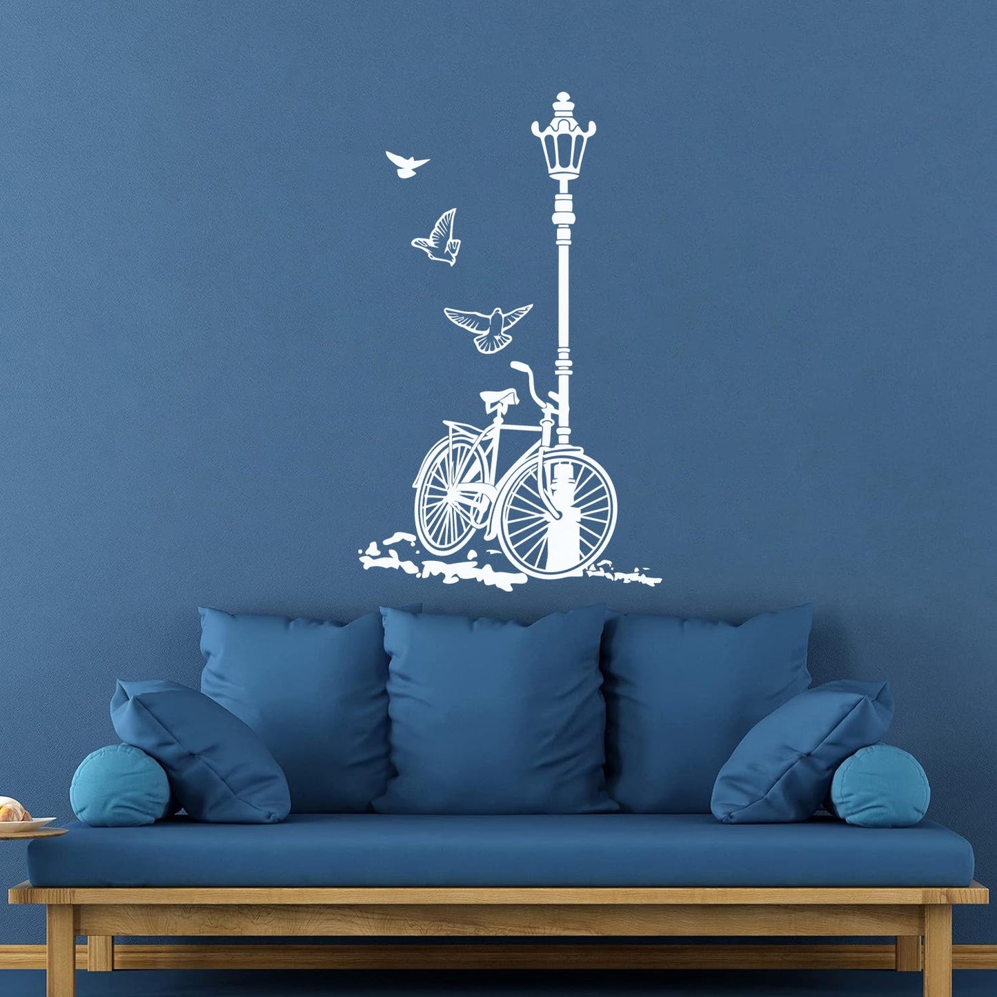 Engraving Stickers Bicycle Street Lamp Natural Two Pigeons Car Body Decoration