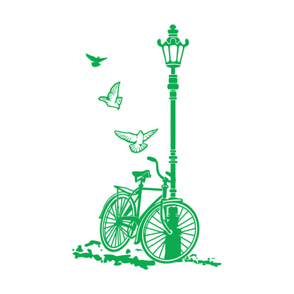 Engraving Stickers Bicycle Street Lamp Natural Two Pigeons Car Body Decoration
