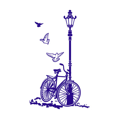 Engraving Stickers Bicycle Street Lamp Natural Two Pigeons Car Body Decoration