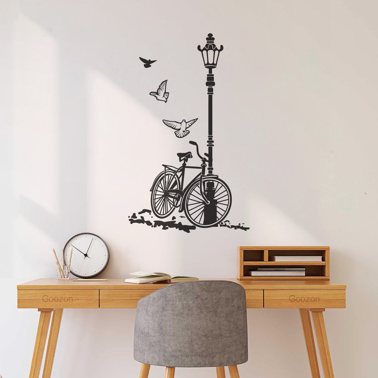 Engraving Stickers Bicycle Street Lamp Natural Two Pigeons Car Body Decoration