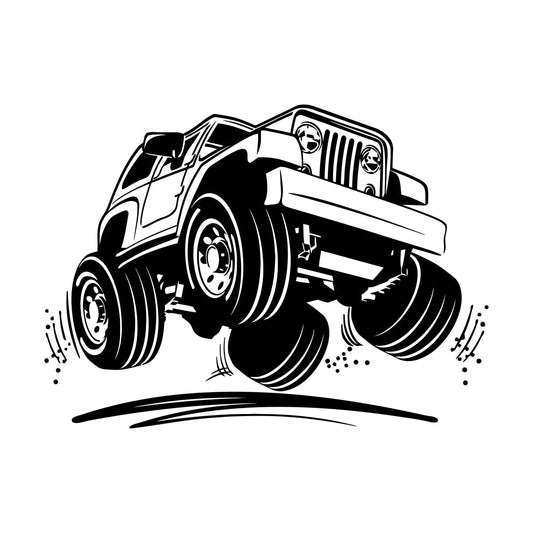 Wall Decals Pvc Big Car Machine Off-Road Vehicles Suv Truck Garage Glass Stickers