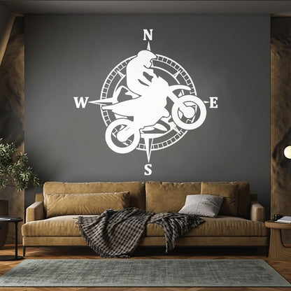 Lettering Stickers Bike Rider Cyclist Vehicle Motorcycle Compass Store Decoration