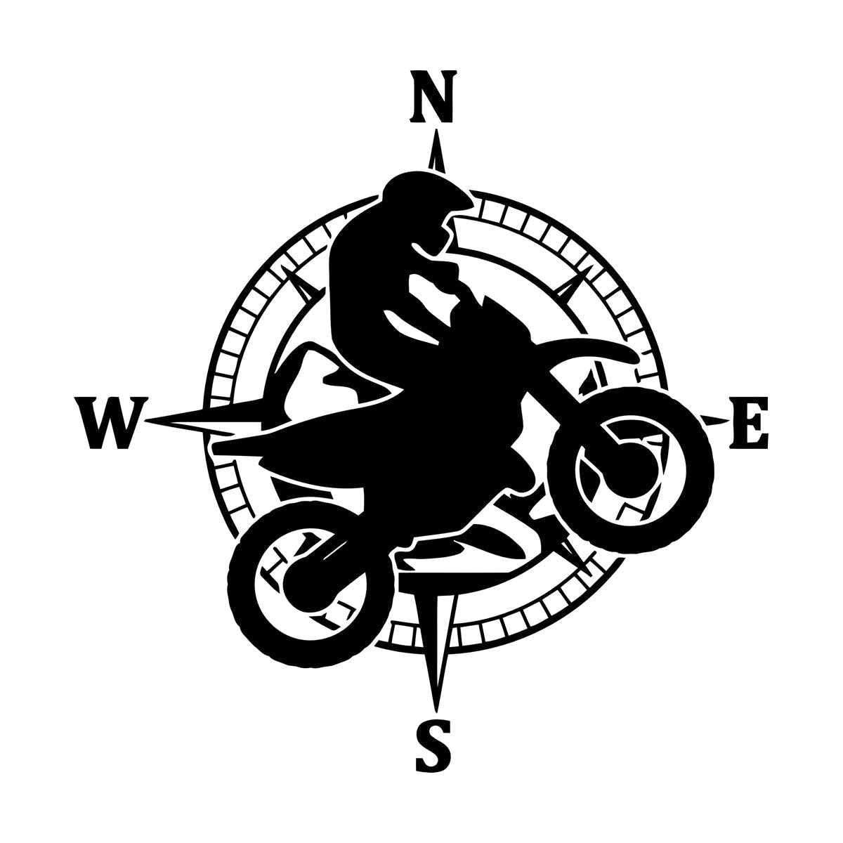 Lettering Stickers Bike Rider Cyclist Vehicle Motorcycle Compass Store Decoration