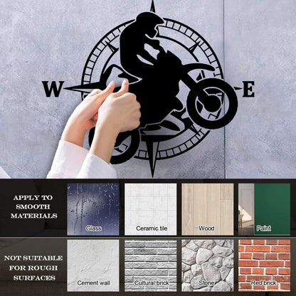 Lettering Stickers Bike Rider Cyclist Vehicle Motorcycle Compass Store Decoration