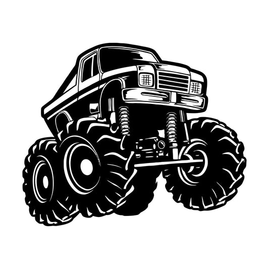 Car Auto Garage Monster Truck Kids Boys Room Vinyl Wall Stickers Removable Without Leaving Glue
