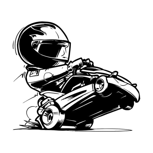 Wall Stickers Cartoon Go Kart Racer Karting Sport Waterproof